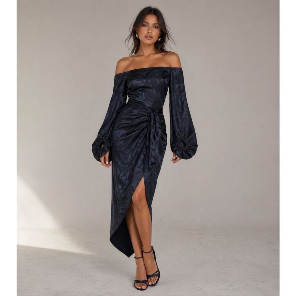 Silvia Tcherassi Stephanie Off-The-Shoulder Blouse & Tara Skirt Navy Blue S